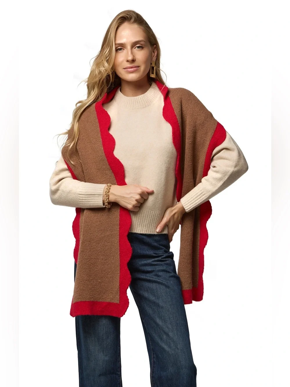 Anthropologie Maeve Scallop Edge Scarf NWT